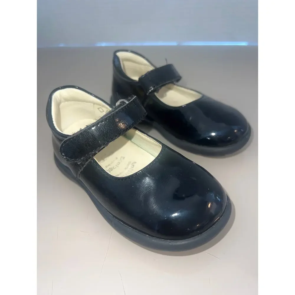 Primigi Italian Girls’ Shoes – Size 21, Black & Beige Patent Leather USA 5